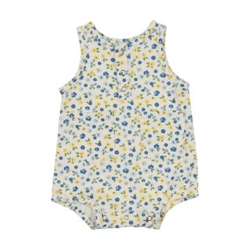 Bonjoy Printed Denim Romper White Floral