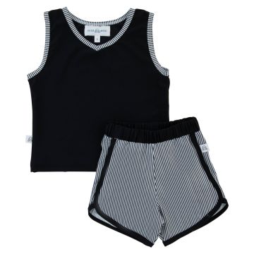 Miss Mini Pinstripe Tank and Shorts Set