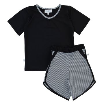 Miss Mini Pinstripe Top and Bottom Shorts Set