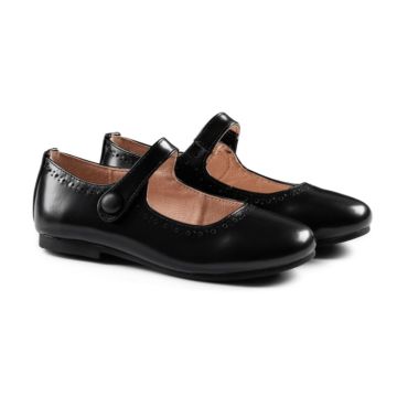 Raybelle Mary Jane Black High Sheen with dots