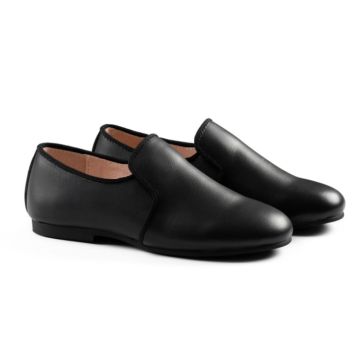 Raybelle Smocking Flat Black Leather