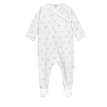 Oubon RED FLORAL PRINT FOOTIE