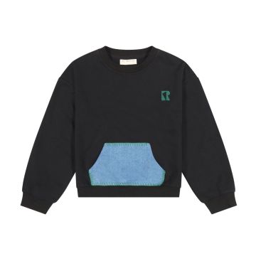 RetroKid Remy Kangaroo Pocket Sweatshirt Black And green