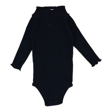 Lil Legs RIBBED FUNNEL NECK ONESIE Black