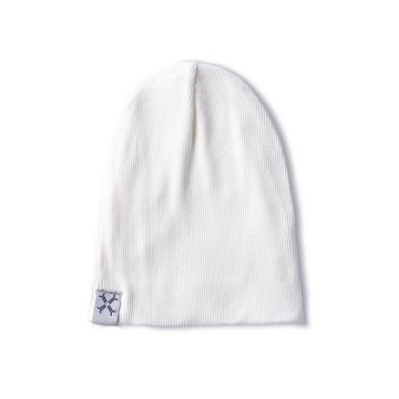 Jacqueline & Jac Natural White Ribbed Beanie