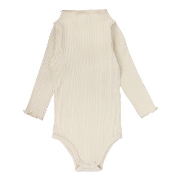 Lil Legs RIBBED FUNNEL NECK ONESIE Ecru