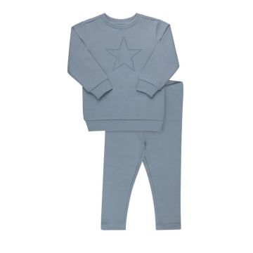 Tricot Ribbed Star sweatshirt set Light Blue