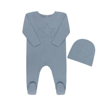 Tricot Ribbed Star Collection Footie And Hat