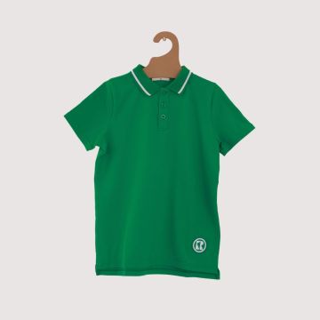 RetroKid Riley Rubber Logo Polo Tee Bright Green