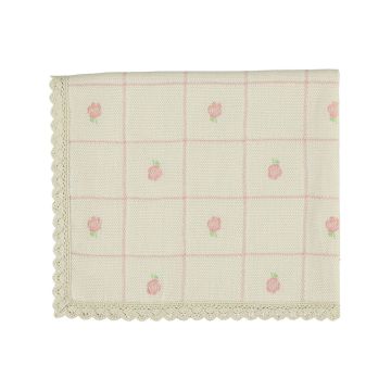 Bebe Organic Rosie Jacquard Blanket Mauve Pink Jacquard