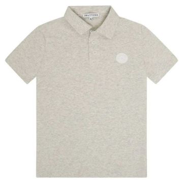 3 Buttons Round Edge - melange gray Polo