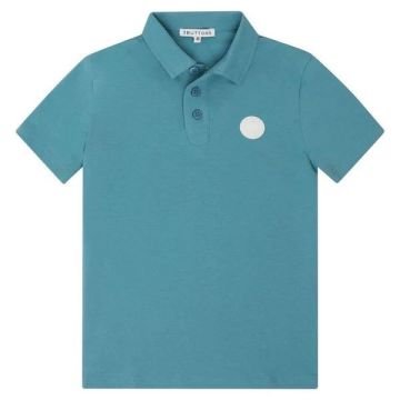 3 Buttons Round Edge - ocean blue Polo