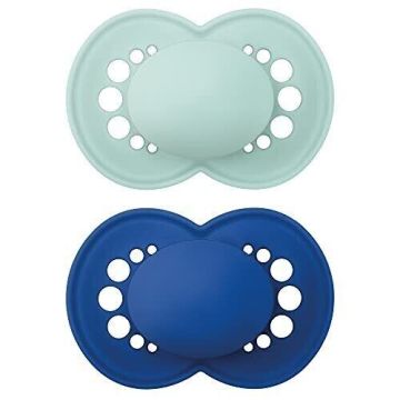 MAM Matte Original Unprinted Pacifier 6m+ - Boy - 2pc