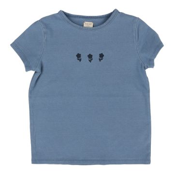 Lil Legs FLORAL ACCENT TEE SHORT SLEEVE DENIM