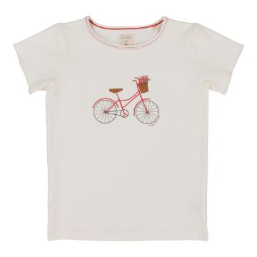 Lil Legs BIKE GIRL TEE SHORT SLEEVE White