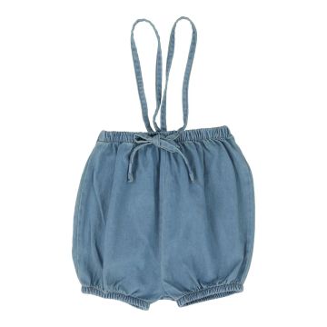 Lil Legs BUBBLE SUSPENDER SHORTS DARK TENCEL