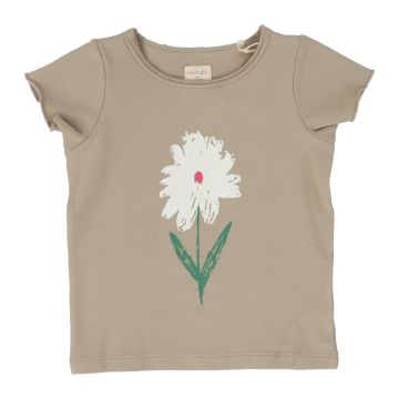 Lil Legs Flower Tee Long Sleeve - Taupe Lil Legs Flower Tee Long Sleeve - Taupe