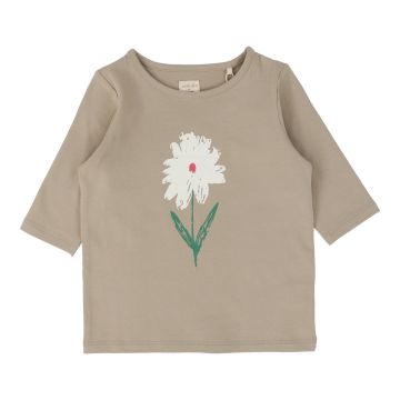 Lil Legs FLOWER TEE LONG SLEEVE Taupe