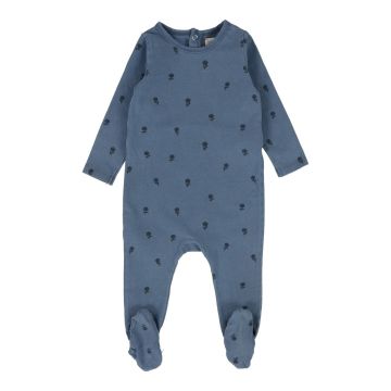Lil Legs FLORAL FOOTIE DENIM FLORAL PRINT