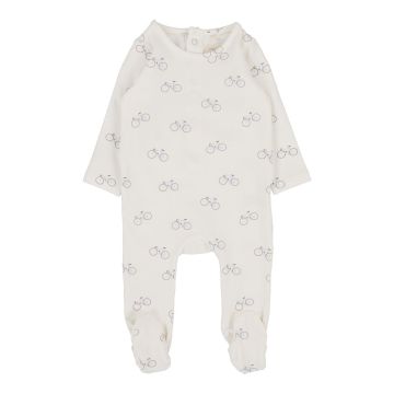 Lil Legs ALL OVER BIKE FOOTIE White