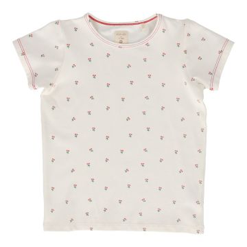 Lil Legs CHERRY FLOWER TEE SHORT SLEEVE White