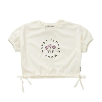 Sproet and Sprout T-SHIRT BOXY HAPPY FLOWER Off-white