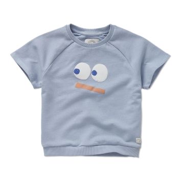 Sproet and Sprout RAGLAN SWEATSHIRT SMILEY Misty Blue
