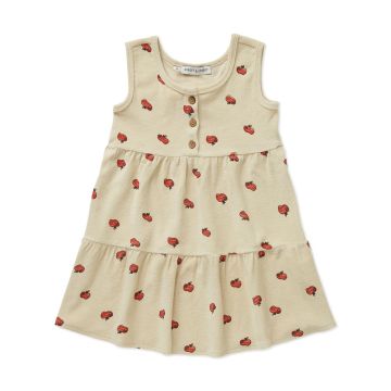 Sproet and Sprout TERRY DRESS APPLE PRINT Sesame