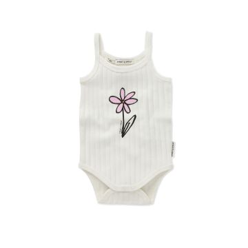 Sproet and Sprout RIB STRAP ROMPER DAISY Off-white