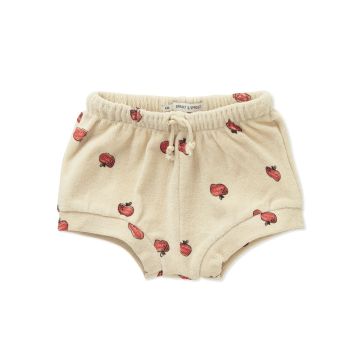 Sproet and Sprout TERRY BABY SHORTS APPLE PRINT Sesame