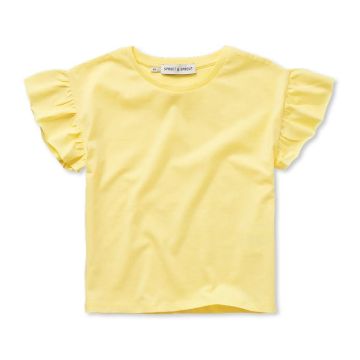 Sproet and Sprout GIRLS T-SHIRT RUFFLE SLEEVE Pastel Yellow