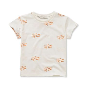 Sproet and Sprout T-SHIRT ICE CREAM PRINT Off White