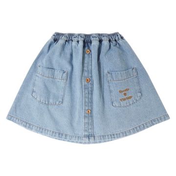 Tocoto Vintage LONG BLUE DENIM SKIRT WITH POCKETS