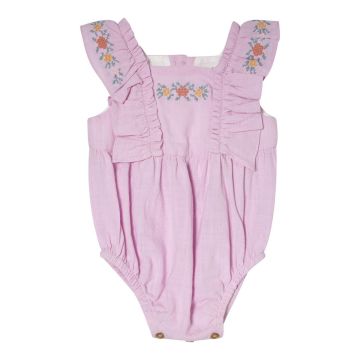 Tocoto Vintage FLOWER EMBROIDERED BODYSUIT Lilac
