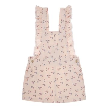 Tocoto Vintage SHORT OVERALL TWILL CHERRIES PRINT Pink