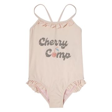 Tocoto Vintage SWIMSUIT WITH "CHERRY CAMP" PRINT Pink