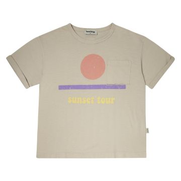 Tocoto Vintage BABY/KID T-SHIRT WITH POCKET "SUNSET TOUR" Brown