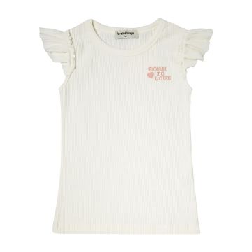 Tocoto Vintage GIRL'S RUFFLED TANK TOP Off White