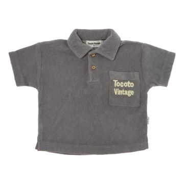 Tocoto Vintage PLAIN TERRY POLO SHIRT Dark Grey