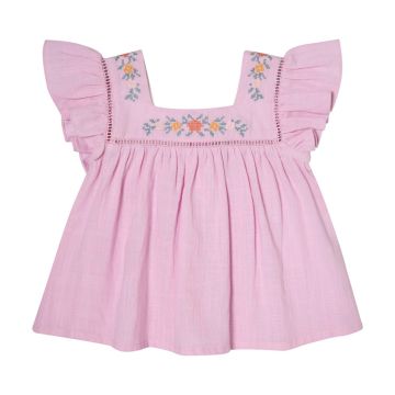 Tocoto FLOWER EMBROIDERY BLOUSE Lilac