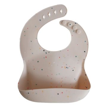 Mushie Silicone Baby bib-Vanilla Confetti