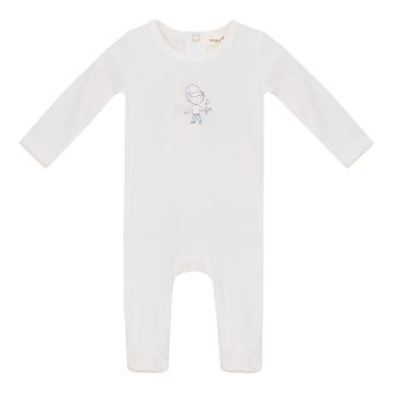 Fragile Baby Romper Off White/Blue