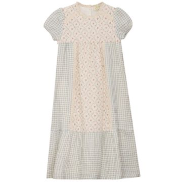 Lola Girls Dress Blue Grey/Pink