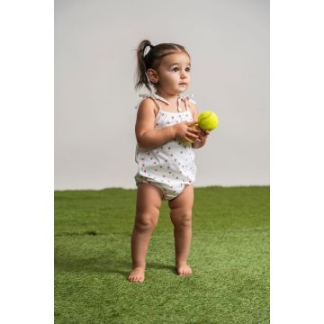 Puddles Girls Overall Off White/Red