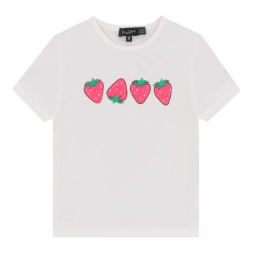 Puddles Girls T-Shirt Off White/Red
