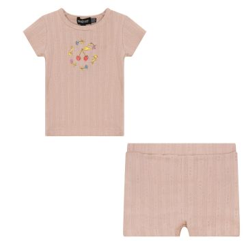 Space Grey 2 pc Girls Set Soft Pink