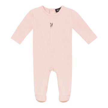 Space Grey Baby Romper Soft Pink