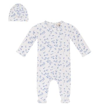 Fragile Baby Leaves Print Romper Set