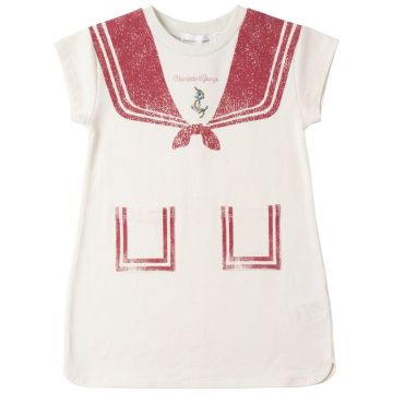 Charlotte & George Girls Sailor Collar Printed A Line Dress