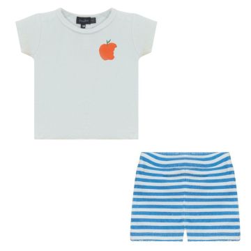 Puddles Baby Boys Cotton Terry "Peach" 2 PC Short Set Sage